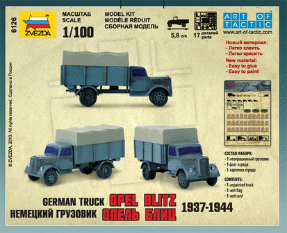 ZVEZDA 6126 GERMAN TRUCK OPEL BLITZ 1937-1944 1/100