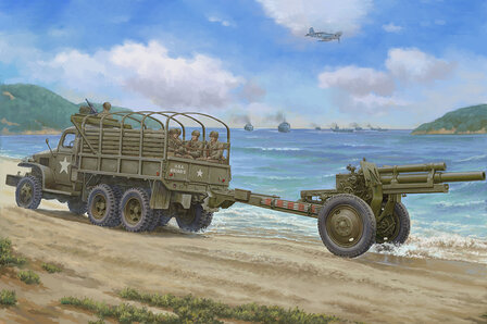 I LOVE KIT 63567 USA TRUCK CCKW-352 MACHINE GUN w. M2A1 105mm Howitzer 1/35