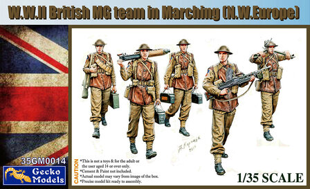 35GM0014 WW2 BRITISH MG TEAM MARCHING (N.W. EUROPE) 1/35