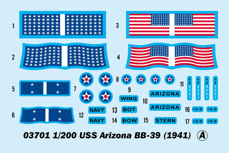 TRUMPETER 03701 USS ARIZONA BB-39 1941 1/200