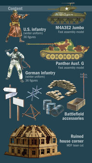 ITALERI 6186 WWII 80 YEARS BATTLE FIELD BASTOGNE SIEGE 1/72