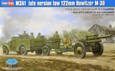 HOBBY BOSS 84537 WWII RUSSIAN M3A1 LATE VERSION T 122mm HOWITZER M-30 1/35