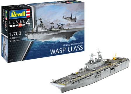 REVELL 05178 US NAVY ASSAULT CARRIER WASP CLASS 1/700