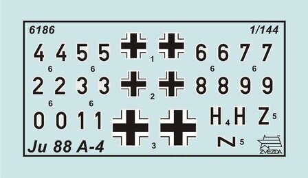 ZVEZDA 6168 GERMAN BOMBER JUNKERS JU-88 A-4 1/200 
