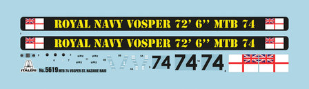 ITALERI 5619 VOSPER MTB 74- ST. NAZAIRE RAID 1/35