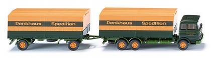 WIKING 0456 01 Flatbed road train (MB 2223) &quot;Sped. Denkhaus&quot;