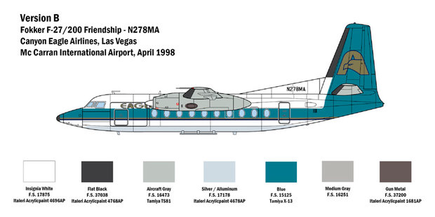 ITALERI 1430 FOKKER F27 FRIENDSHIP 1/72 met NL DECALS