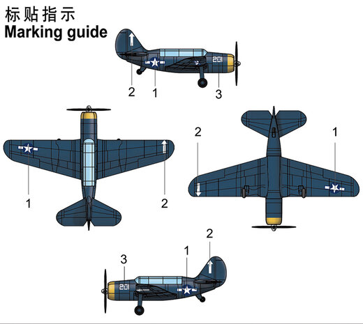 TRUMPETER 06407 SB2C HELLDIVER (PRE-PAINTED) 1/350