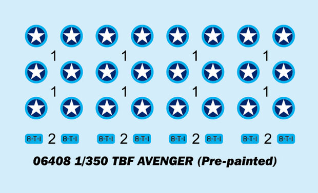 TRUMPETER 06408 TBF AVENGER (PRE-PAINTED) 1/350