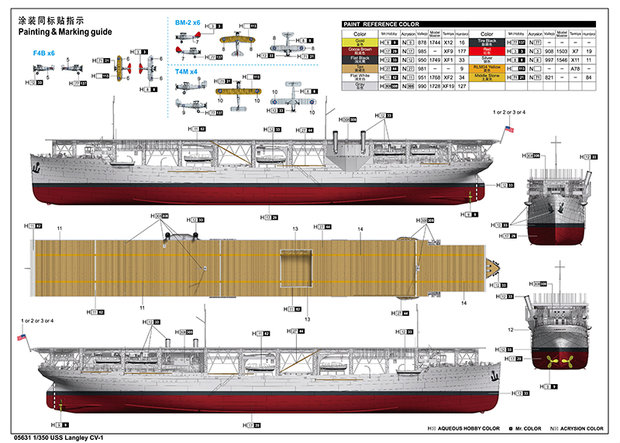 TRUMPETER 05631 USS LANGLEY CV-1 1/350