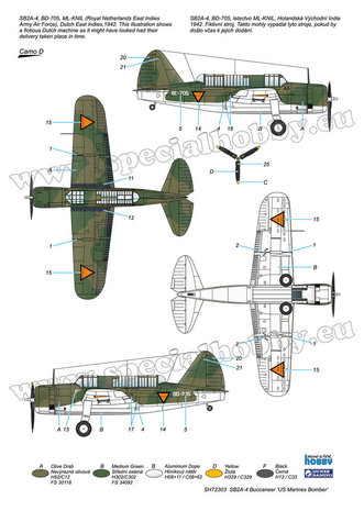 SPECIAL HOBBY 72303 SB2A-4 BUCCANEER MET NEDERLANDSE DECALS 1/72