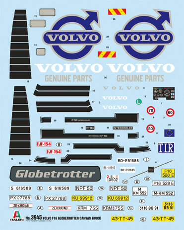 ITALERI 3945 VOLVO F16 GLOBETROTTER CANVAS 1/24