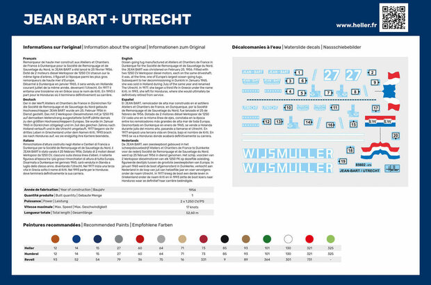 HELLER 85602 JEAN BART + UTRECHT 1/200