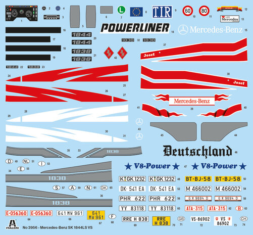 ITALERI 3956 MERCEDES-BENZ SK1844LS V8 1/24