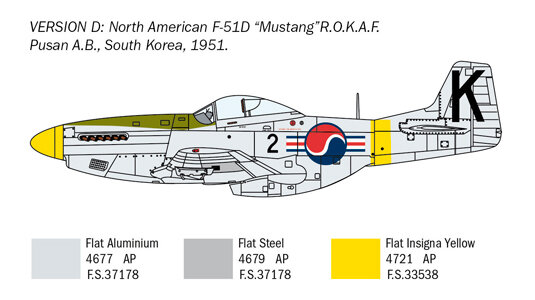 ITALERI 1452 NORTH AMERICAN F-51D MUSTANG KOREAN WAR 1/72