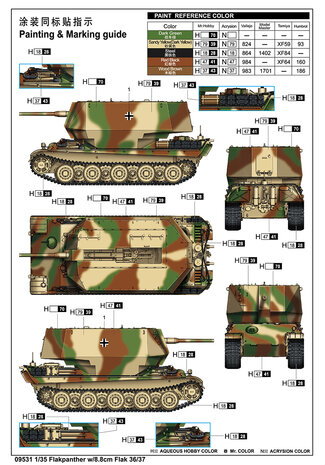 TRUMPETER 09531 FLAKPANTHER W/ 8.8 CM FLAK 36/37 1/35