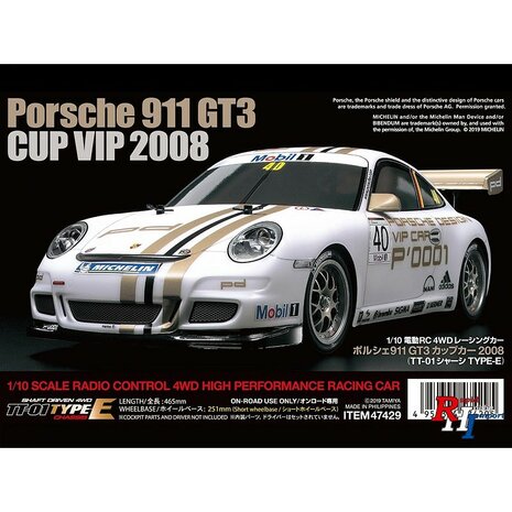 TAMIYA 47429 PORSCHE 911 GT3 CUP VIP 2008 (TT-01E) 1/10