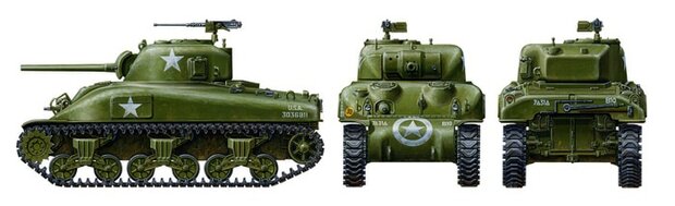 TAMIYA 32523 U.S. MEDIUM TANK M4A1SHERMAN 1/48