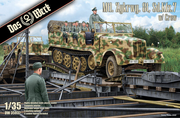 DAS WERK DW35037  MLT. ZGKRWG. 8T SD.KFZ.7 W/CREW 1/35