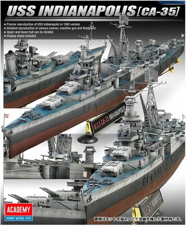 ACADEMY HOBBY MODEL KITS 14107 USS INDIANAPOLIS (CA-35) 1/350