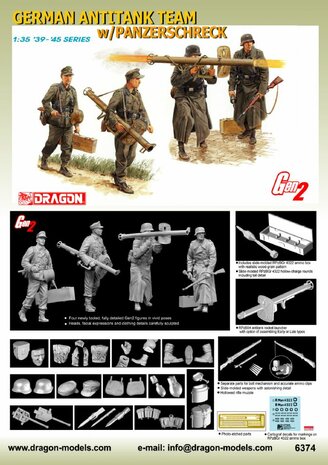 DRAGON 6374 GERMAN ANTITANK TEAM W/PANZERSCHRECK 1/35