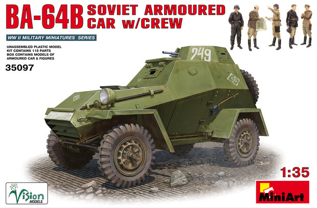 MINIART 35097 BA-64B SOVIET ARMOURED CAR W/ CREW 1/35