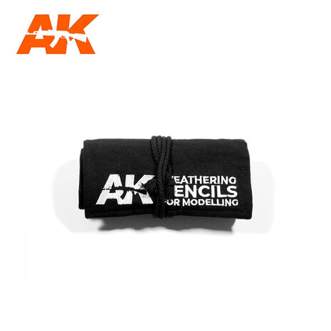 AK-10048 WHEATERING PENCILS FULL RANGE CLOTH CASE