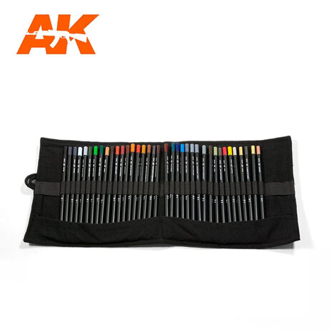 AK-10048 WHEATERING PENCILS FULL RANGE CLOTH CASE