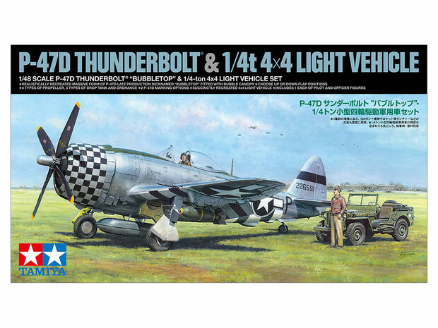 TAMIYA 25214 P-47D THUNDERBOLT & 1/4T 4X4 LIGHT VEHICLE 1/48
