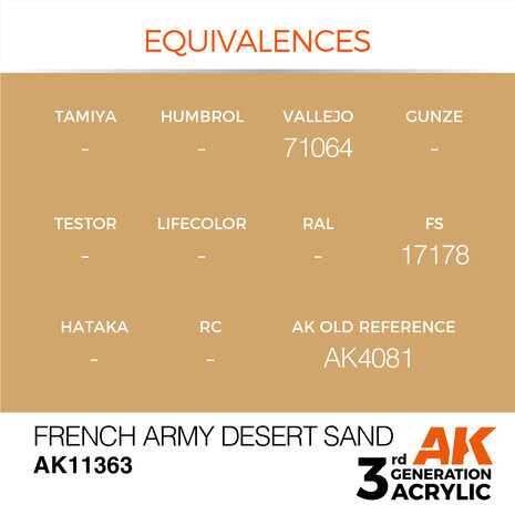 AK-11363 FRENCH ARMY DESERT SAND 17 ML