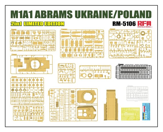 RYEFIELD MODEL 5106 M1A1 ABRAMS UKRAINE/POLAND 2IN1 LIMITED EDITION 1/35