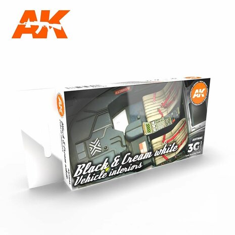 AK AK11683 BLACK & CREAM WHITE VEHICLE INTERIORS