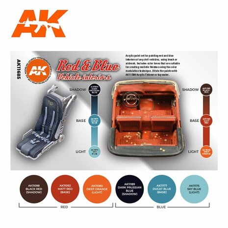 AK AK11685 RED & BLUE VEHICLE INTERIORS