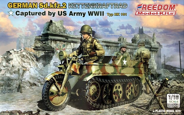 FREEDOM MODEL KITS 16004SP GERMAN SD.KFZ.2 KETTENKRAFTRAD WITH DRIVER 1/16