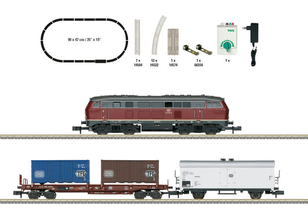 MINITRIX 11146 STARTSET "GOEDERENTREIN TIJDPERK IV" MET LOC SERIE 216 N