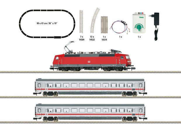 MINITRIX 11150 STARTSET "INTERCITY"MET BR 120 N 