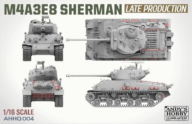 ANDY'S HOBBY HEADQUARTERS AHHQ-004 M4A3E8 SHERMAN "EASY EIGHT" 1/16