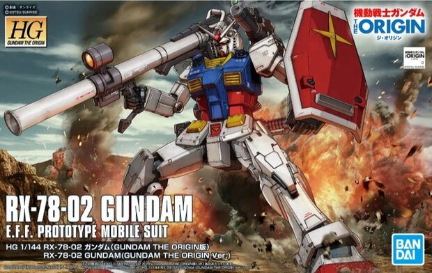 BANDAI 5058929 HG RX-78-02 GUNDAM E.F.F. PROTOTYPE MOBILE SUIT 1/144