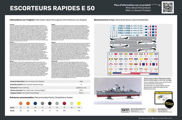 HELLER 81093 ESCORTEURS RAPIDES E 50 COLLECTION HISTORIQUE 1/400