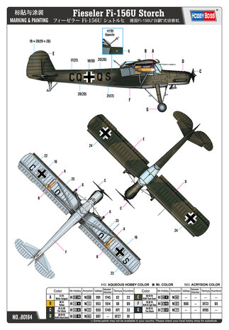 HOBBY BOSS 80184 FIESELER FI-156U STORCH 1/35