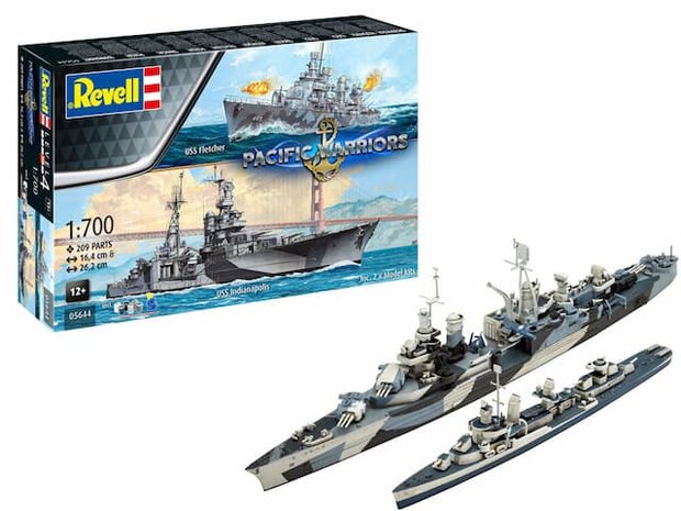 REVELL 05644 GESCHENKSET PACIFIC WARRIORS USS FLETCHER & USS INDIANAPOLIS 1/700