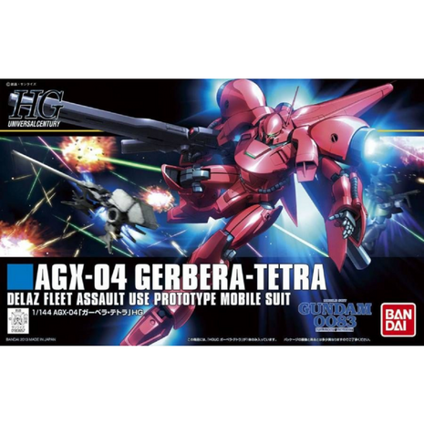 BANDAI 5055886 HG AGX-04 GERBERA-TETRA DELAZ FLEET ASSAULT USE PROTOTYPE MOBILE SUIT 1/144