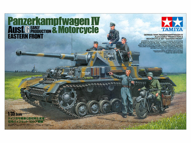 TAMIYA 25209 PANZERKAMPFWAGEN IV AUSF.G EARLY PRODUCTION & MOTORCYCLE EASTERN FRON 1/35