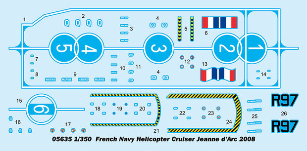 TRUMPETER 05635  FRENCH NAVY HELICOPTER CRUISER JEANNE D’ARC 2008 1/350