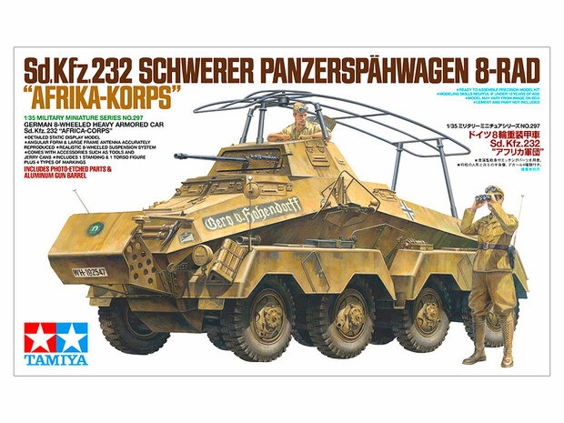 TAMIYA 35297 sd.Kfz 232 AFRIKA-KORPS SCHWERER PANZERSSPAHWAGEN 8-RAD 1/35 
