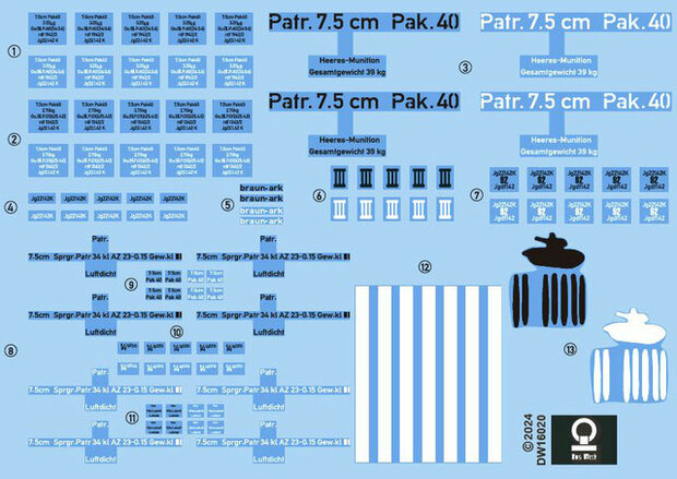 DAS WERK 16020 WWII GERMAN 7,5cm PAK 40 (MID/LATE) 1/16 