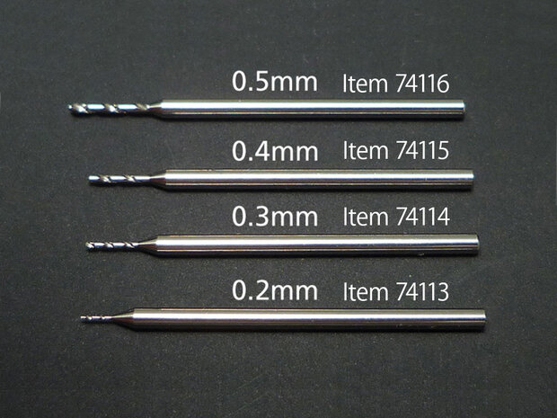 TAMIYA 74115 FINE PIVOT DRILL BIT 0.4MM (VE1)