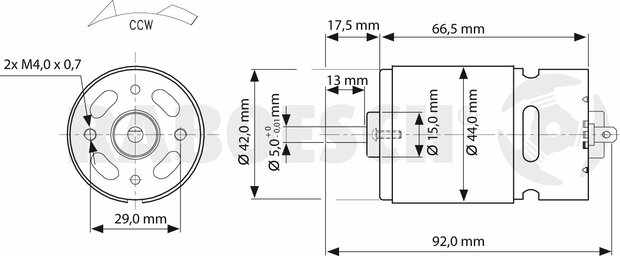 RABOESCH 109-72 TURBO BRUSHED MOTOR BLUE RM 720 9,6V-DC/6,3 A (VE1)