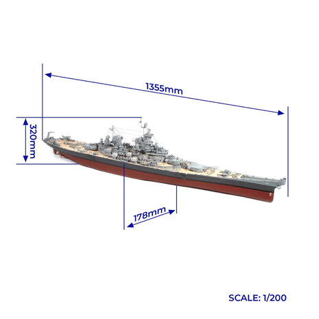 OCCRE 16002 WWII SHIP USS MISSOURI BB-63 1/200