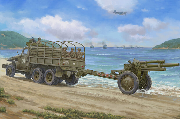 I LOVE KIT 63567 USA TRUCK CCKW-352 MACHINE GUN w. M2A1 105mm Howitzer 1/35